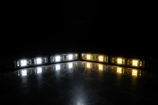 4 LED Light Bars on Black Marble