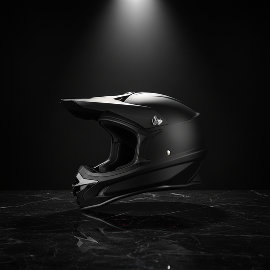 Premium Matte Black Helmet on Marble